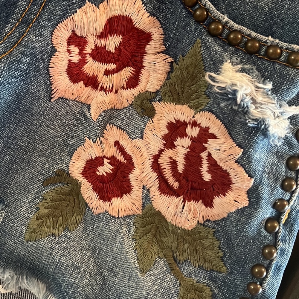 FREE PEOPLE Wild Rose Mini Jean Skirt - Picture 8 of 12